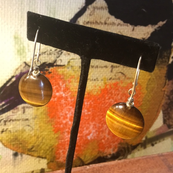 Sterling silver tiger’s eye earrings & Lucky Brand bracelet - Picture 4 of 7